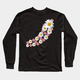 daisy flower, blooming daisies, pink blooms, blossoms Long Sleeve T-Shirt